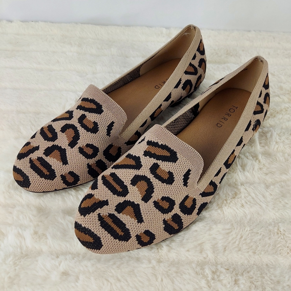 Torrid Leopard Stretch Knit Loafer Sz 8.5 WW